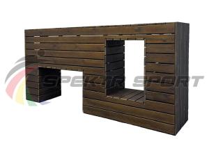 Купить Элемент полосы препятствий Стенка с двумя проломами (брус) в Новотроицке 