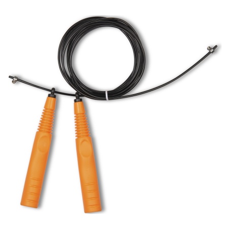 Купить Скакалка высокооборотная Кроссфит стальной шнур в оплетке 2.9 м чёрно-оранжевая в Новотроицке 